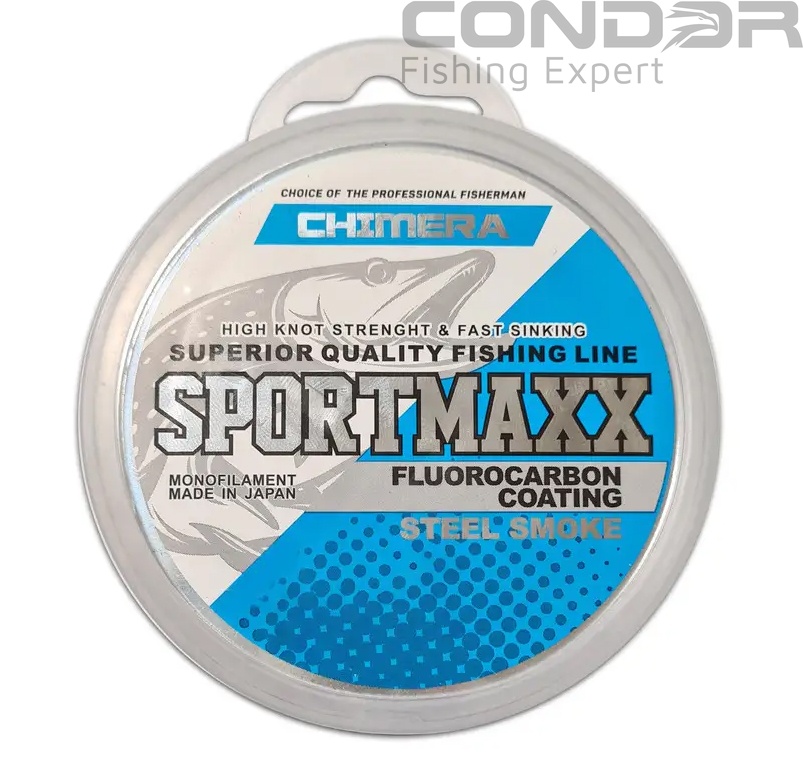 Леска Chimera SportMaxx Fluorocarbon Coating Steel Smoke 100м. 0.16мм. 3.9кг., фото 1