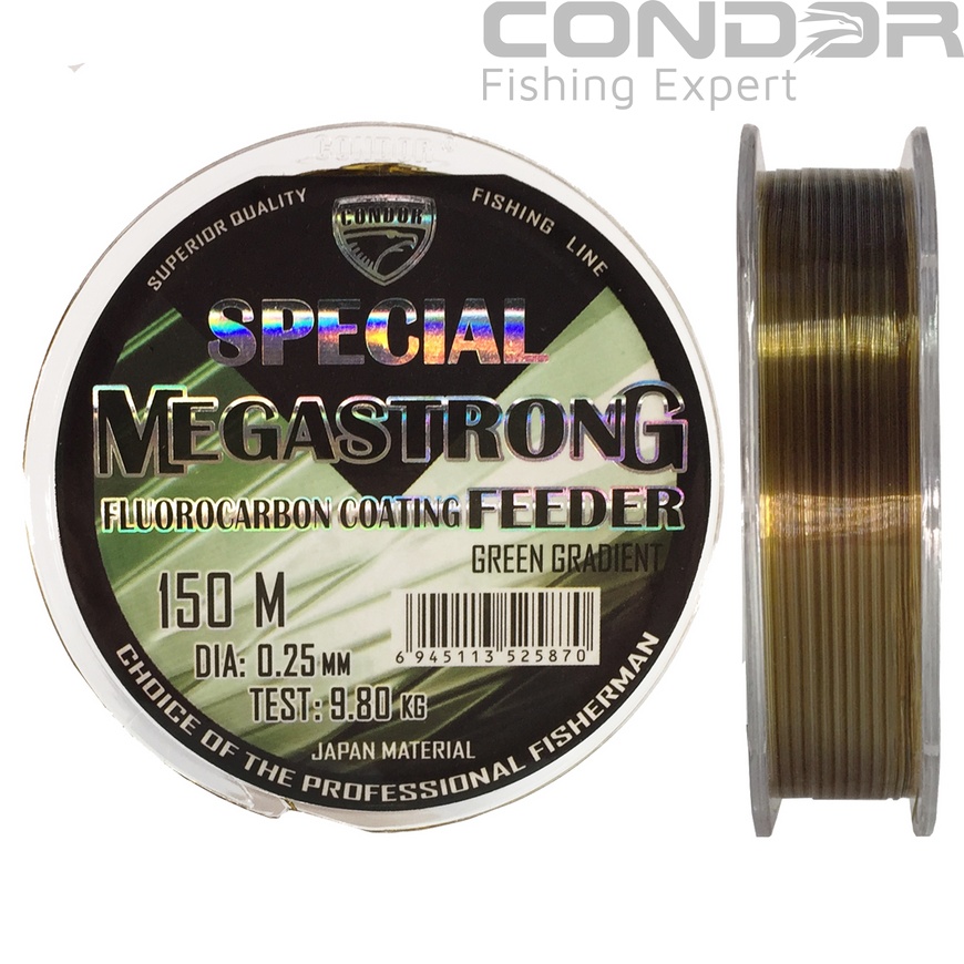 Леска Condor Megastrong Fluorocarbon Coating Feeder 150м. 0.25мм. 9.8кг., фото 1