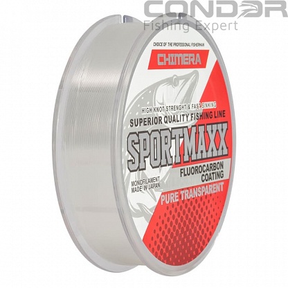 Волосінь Chimera SportMaxx Fluorocarbon Coating Pure Transparent 50м. 0.25мм. 8.2кг., фото 1