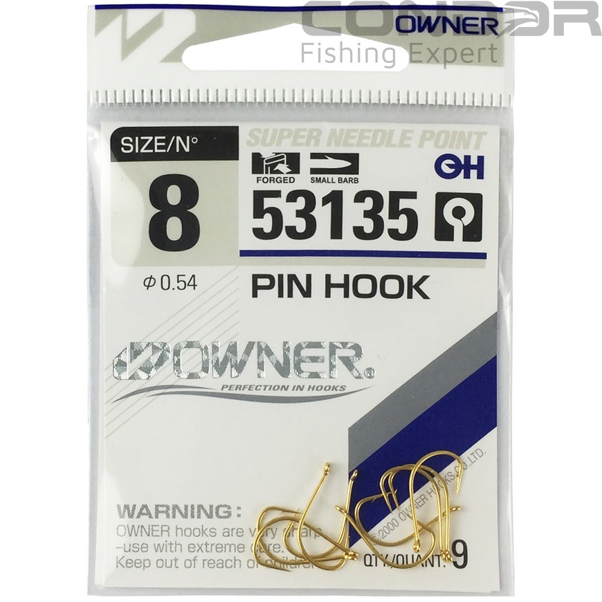 Гачки Owner Pin Hook Gold (53135) #10