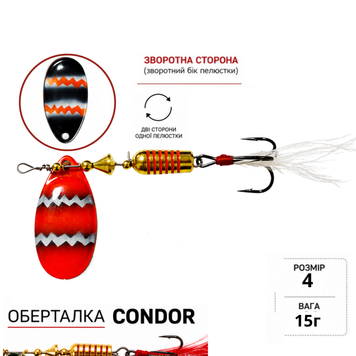 Блесна вертушка Condor Fishing (5128) №3 10г Цвет: NN12, фото 1
