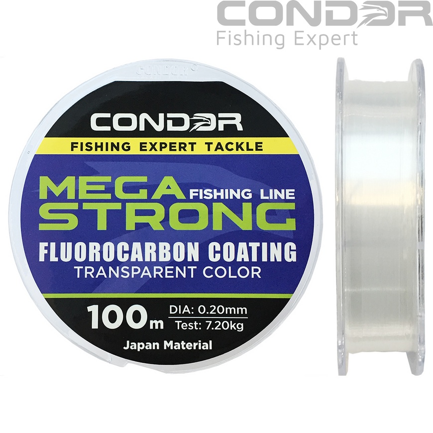 Леска Condor Megastrong Fluorocarbon Coating 100м. 0.20мм. 7.2кг., фото 1