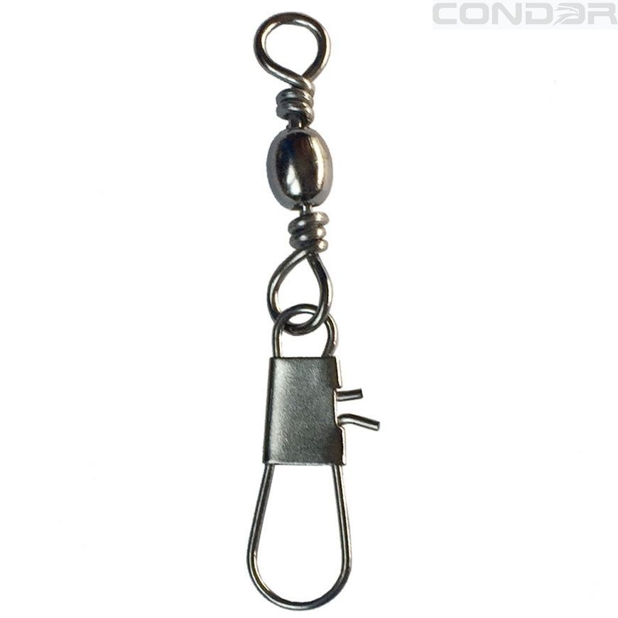 Застежка плоская с вертлюгом Condor Fishing CR4370 #8 14кг 10шт, фото 2