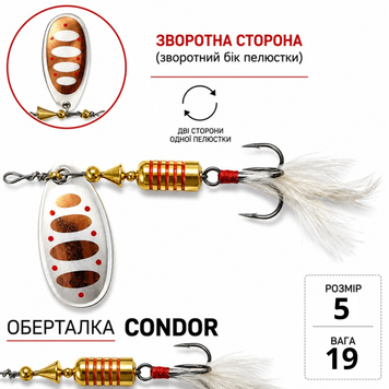 Блесна вертушка Condor Fishing Totem (5128) №5 19г Цвет: SGI, фото 1