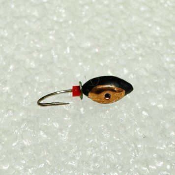 Мормышка вольфрамовая Овсинка 4мм 1.1г с коронкой крючок Норвегия, фото 1