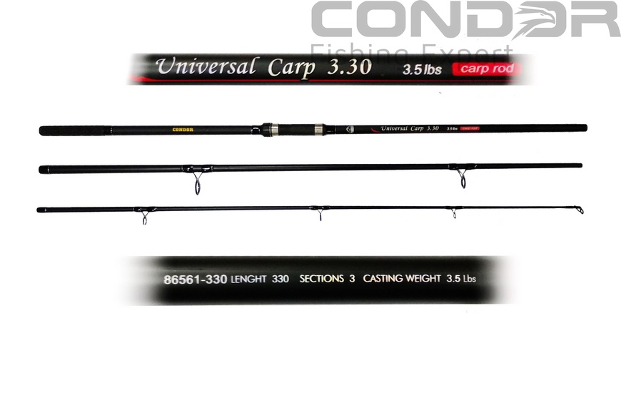 Коропове вудлище Universal Carp Condor 3.3м 158г, фото 1