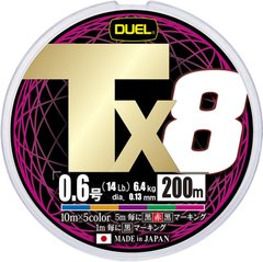 Шнур Duel Tx8 5Color 200м. #1.0 21lb/9.5кг. 0.17мм., фото 1