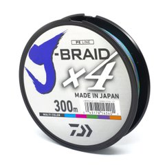 Шнур Daiwa J-Braid X4E Multi Color 300м. #3.0 14.4кг. 0.25мм., фото 1