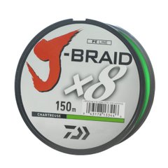 Шнур Daiwa J-Braid X8 Chartreuse 150м. #4.0 26.5кг. 0.28мм., фото 1